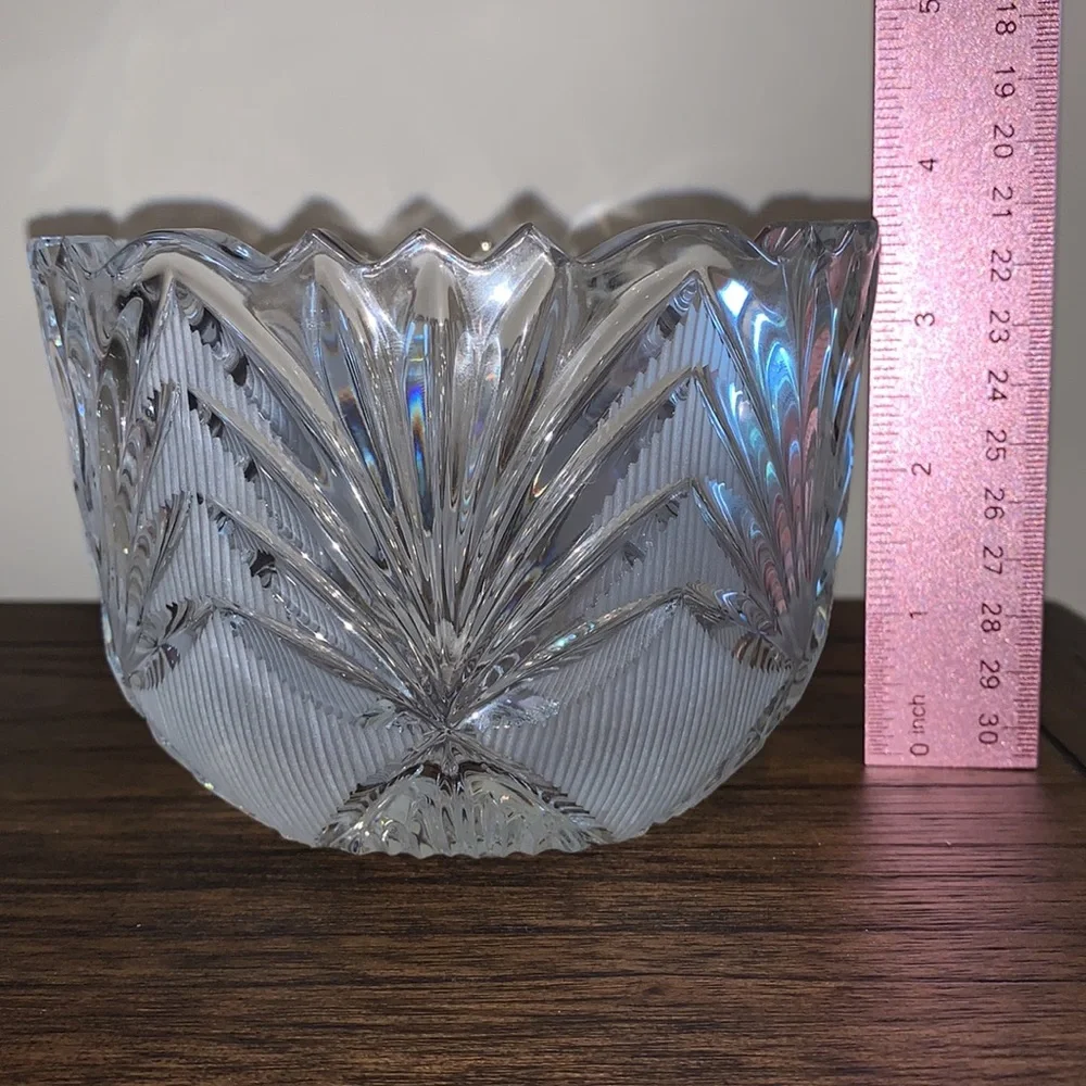 Great Hostess Gift Vintage Lead Crystal Snack Serving Bowl - USSR?
